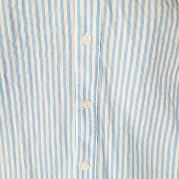 Vero Moda Woman's Oversize Size Small Button Up Shirt Blue White Stripe Blouse - Picture 6 of 14